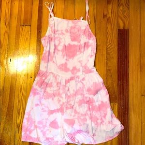 Pink tie dye romper from Hollister